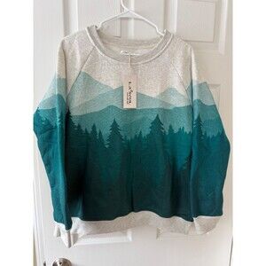 Women's L.A. Soul Mountain Forest Scene Sweatshirt Sz XL BRAND NEW w/ tags
